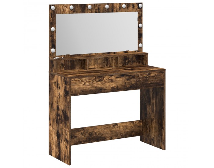 Sonata H Тоалетка с LED светлина, Опушен дъб, 100x41x135 см