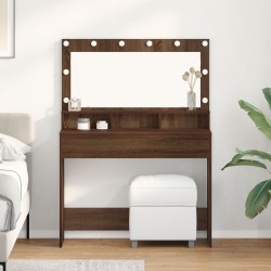 Таблица с LED светлини Sonata H - Кафяв дъб 100x41x135 см - Тоалетки и Огледала
