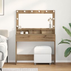 Sonata H тоалетна маса с LED светлини от Artisan дъб, 100x41x135 см - Тоалетки и Огледала