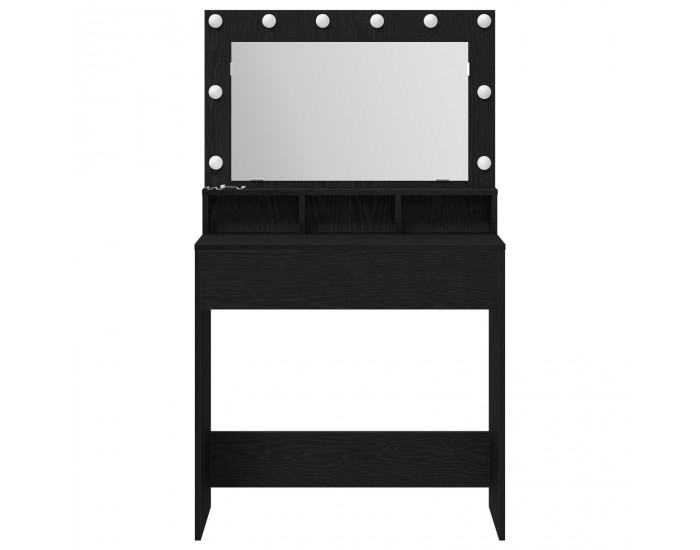 Sonata H Тоалетка с LED светлина Черен дъб 79x41x135 см
