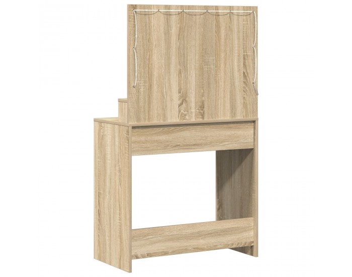 Sonata H Тоалетна масичка с LED светлини Сонома дъб 79x41x135 см