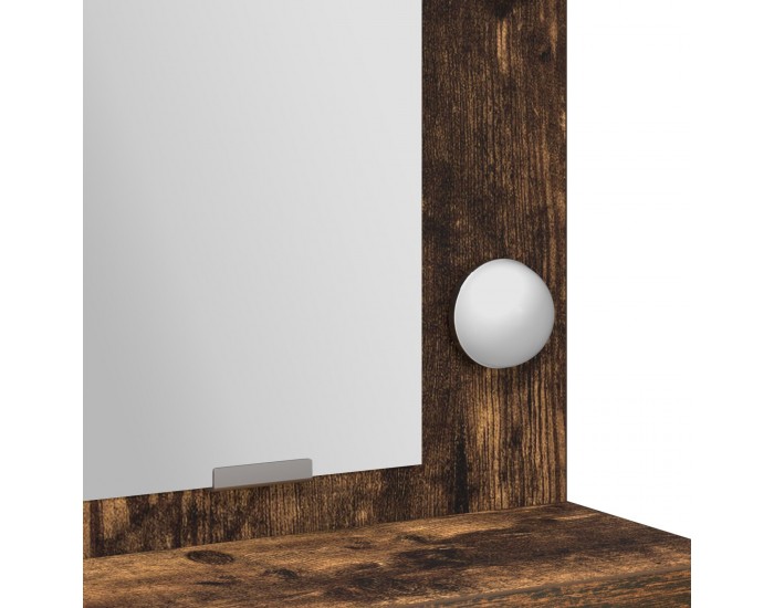 Sonata H Тоалетно бюро с LED светлини, Опушен дъб, 79x41x135 см