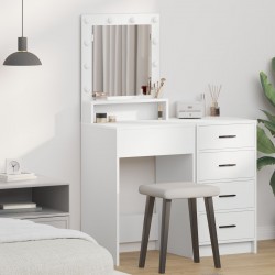 Sonata H Тоалетка с LED светлини, бяла, 50x41x135 см - Тоалетки и Огледала