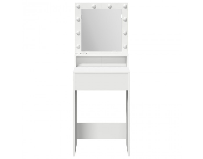 Sonata H Тоалетка с LED светлини, бяла, 50x41x135 см