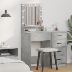 Sonata H Тоалетка с LED светлини, Светлосиво, 50x41x135 см - Тоалетки и Огледала