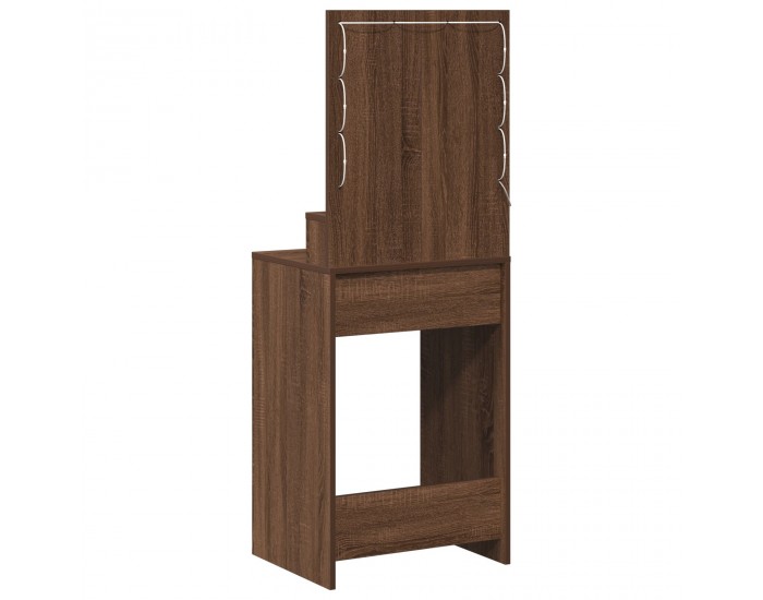 Sonata H Тоалетка за грим с LED светлини - Кафяв дъб - 50x41x135 см