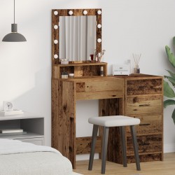 Sonata H Тоалетка с LED светлини - Старо дърво, 50x41x135 см - Тоалетки и Огледала