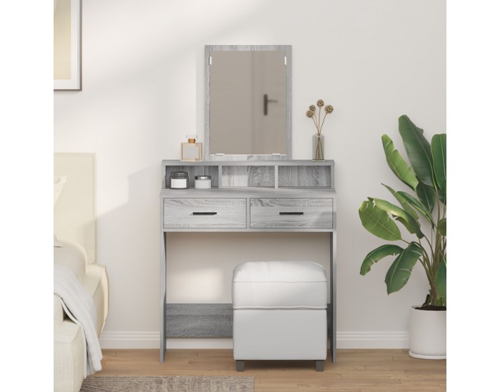 Sonata H Тоалетка с чекмеджета Сив Сонома 79x41x140 см