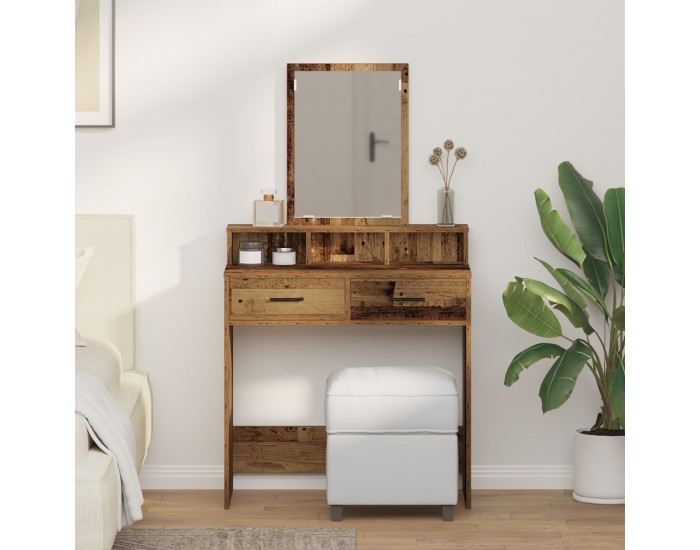 Sonata H Тоалетка с чекмеджета, старо дърво, 79x41x140 см