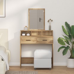 Супер тоалетна масичка с чекмеджета Занаятчийски дъб 79x41x140 см - Тоалетки и Огледала