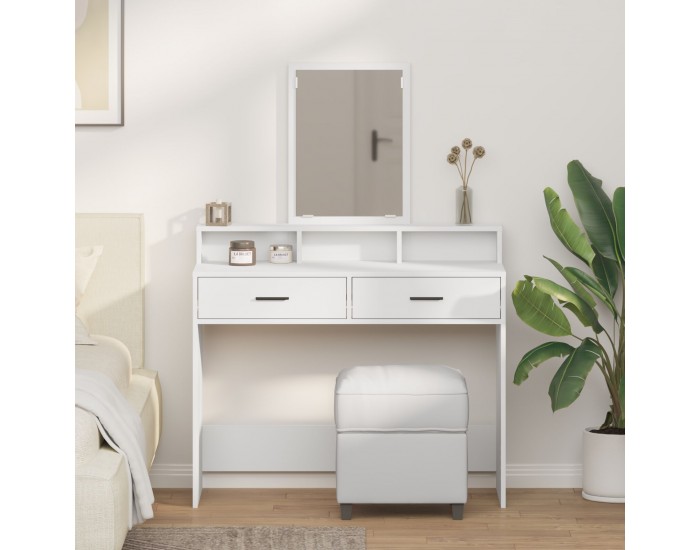 Маса за грим с чекмедже Бяло 100х41х140 см