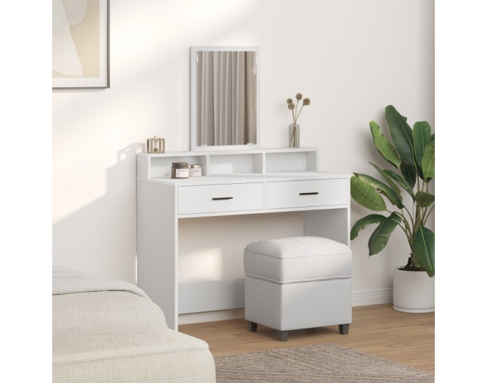 Маса за грим с чекмедже Бяло 100х41х140 см