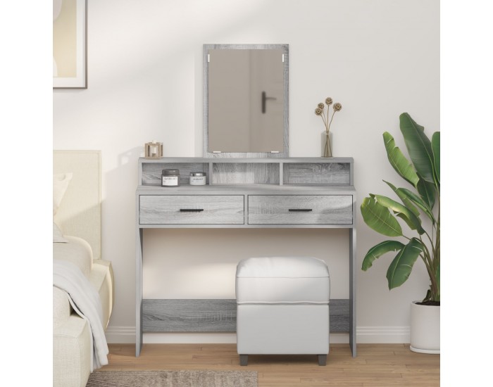 Sonata H Тоалетка с чекмеджета Сиво Сонома 100x41x140 см