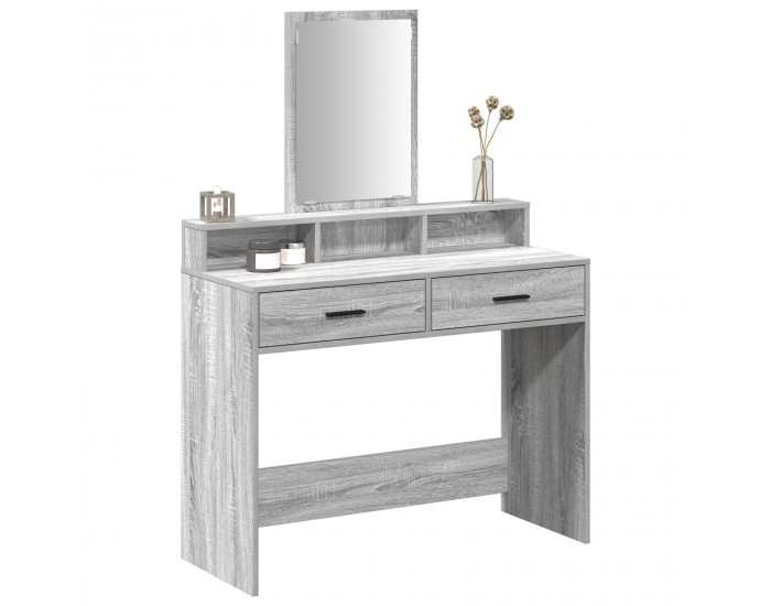 Sonata H Тоалетка с чекмеджета Сиво Сонома 100x41x140 см