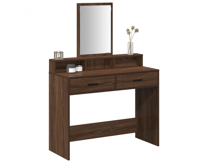 Дressing table с чекмеджета Кафяво дъб 100x41x140 см Дressing table с чекмеджета Кафяво дъб 100x41x140 см