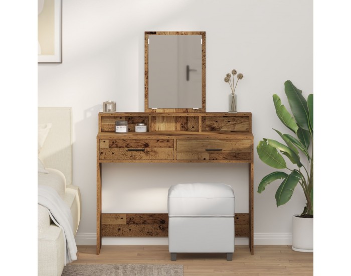 Sonata H Тоалктна маса с чекмеджета Старо дърво 100x41x140 см