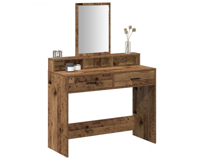 Sonata H Тоалктна маса с чекмеджета Старо дърво 100x41x140 см