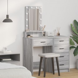 Sonata H Тоалетка Сивсонома Инженерна дървесина, Стъкло 50 x 41 x 140 см - Тоалетки и Огледала