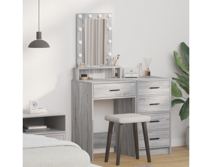 Sonata H Тоалетка Сивсонома Инженерна дървесина, Стъкло 50 x 41 x 140 см