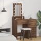 Sonata H Тоалетна маса с LED светлини Кафяв дъб 50x41x140 см