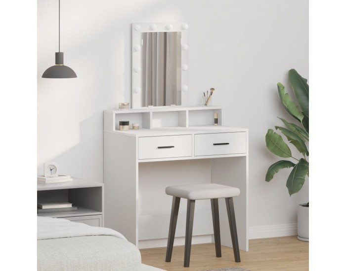 Sonata H Тоалетка с LED лампи Бяло 79x41x140 см