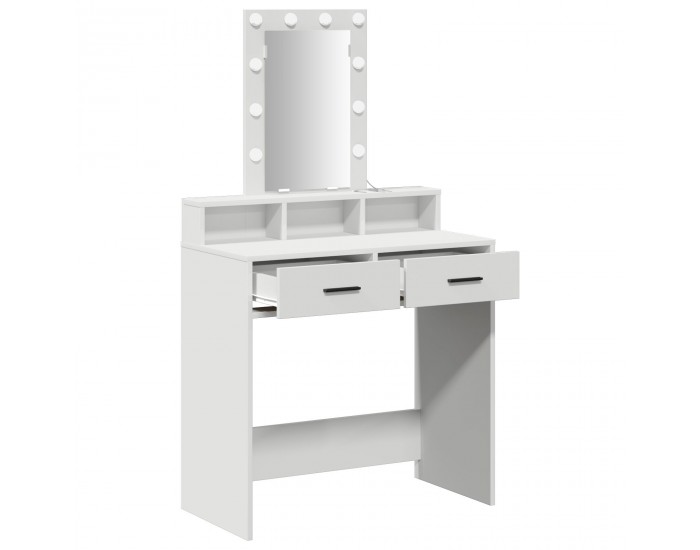 Sonata H Тоалетка с LED лампи Бяло 79x41x140 см