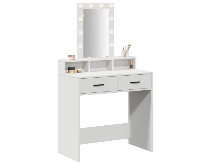 Sonata H Тоалетка с LED лампи Бяло 79x41x140 см