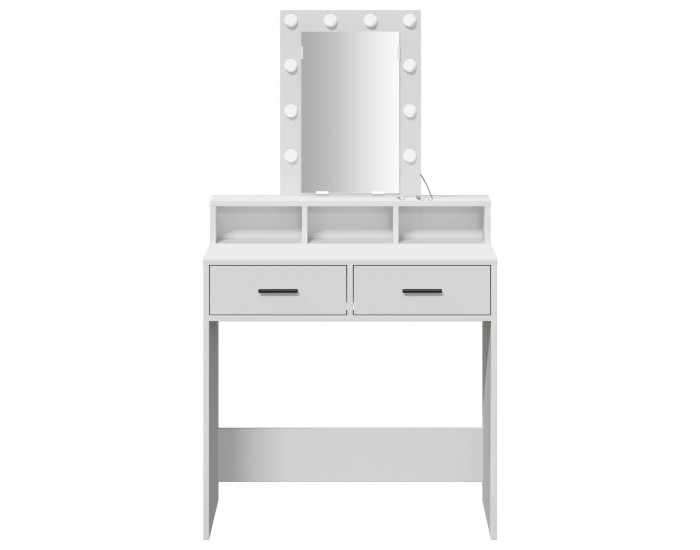 Sonata H Тоалетка с LED лампи Бяло 79x41x140 см