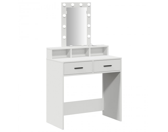 Sonata H Тоалетка с LED лампи Бяло 79x41x140 см