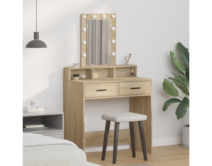 Sonata H Тоалета с LED лампи Сонома Дъб 79x41x140 см