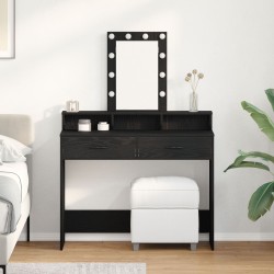 Sonata H Тоалетка с LED светлини, черен дъб, 100x41x140 см - Тоалетки и Огледала