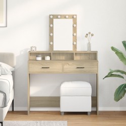 Sonata H Тоалетка с LED светлини Сонома дъб 100x41x140 см - Тоалетки и Огледала