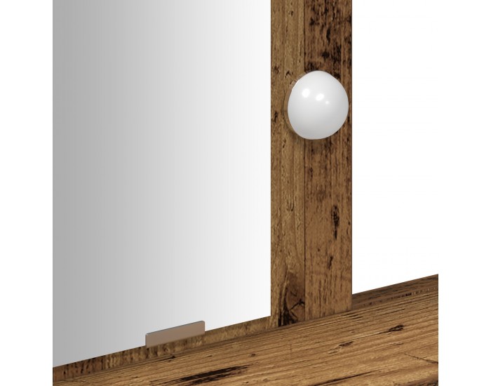 Sonata H Тоалетна маса с LED светлини - Старо дърво 100x41x140 см