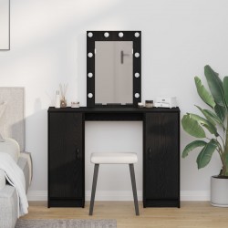 Sonata H Тоалетна маса с LED светлини Черен дъб 102x33x135 см - Тоалетки и Огледала
