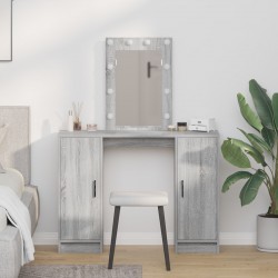 Sonata H Тоалетка с LED светлини Сиво Сонома 102x33x135 см - Тоалетки и Огледала