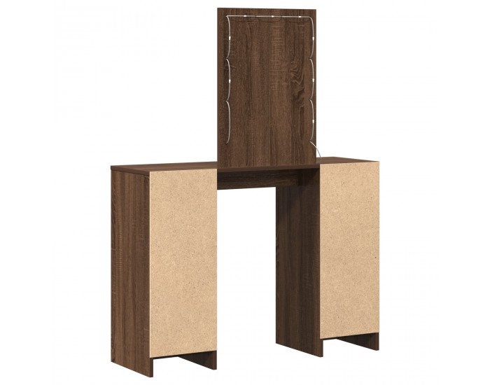 Sonata H Тоалетка с LED светлини Кафяв дъб 102x33x135 см