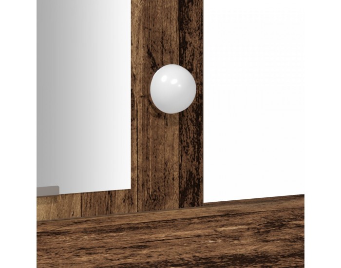 Sonata H Тоалетка с LED светлини стара дървесина 102x33x135 см