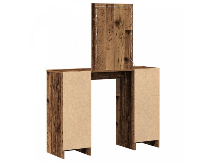 Sonata H Тоалетка с LED светлини стара дървесина 102x33x135 см