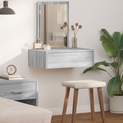 Sonata H Стенна тоалетна маса в сиво сънъм, 60 x 40 x 70 см - Тоалетки и Огледала