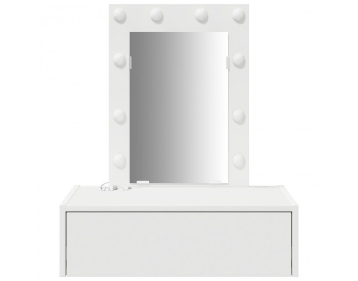 Sonata H Стенна Тоалетна Масичка с LED Лампи - Бяла