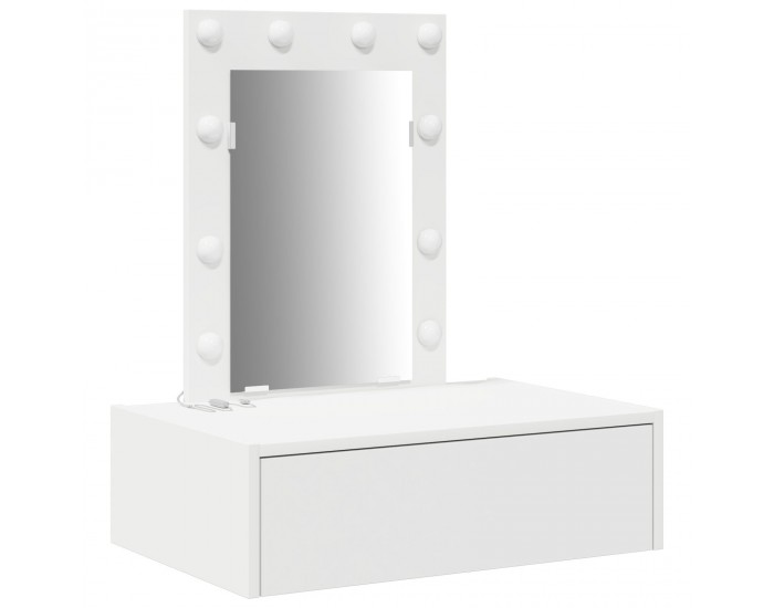 Sonata H Стенна Тоалетна Масичка с LED Лампи - Бяла