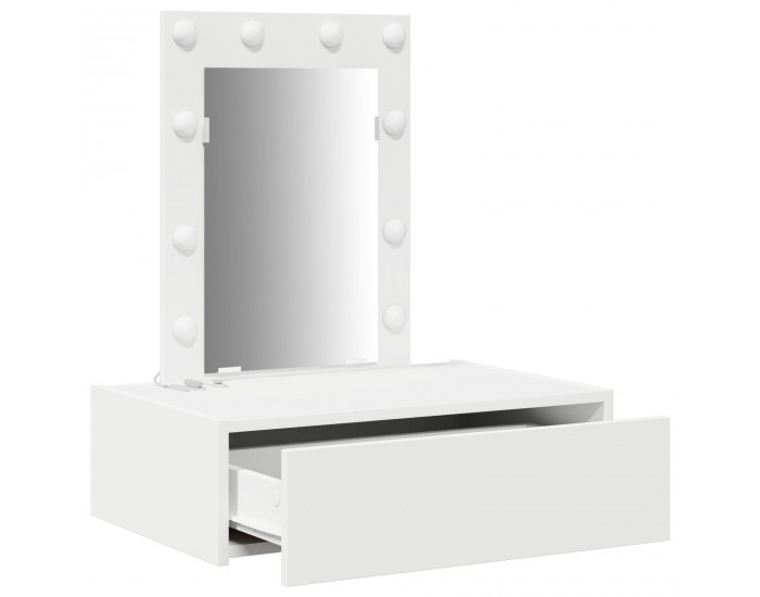 Sonata H Стенна Тоалетна Масичка с LED Лампи - Бяла