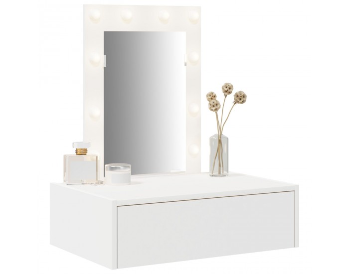 Sonata H Стенна Тоалетна Масичка с LED Лампи - Бяла