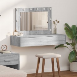 Sonata H Стенна Тоалетка с LED Светлини Сиво Цвете - Тоалетки и Огледала