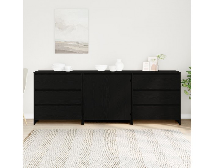 Sonata H 3-Частен Страничен Плот в Черен Дъб Инженерна Дървесина