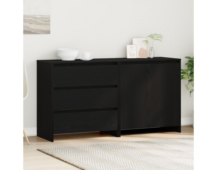 Sonata H 2-Частни Странични Маси в Черен Дъб Инженерна Дървесина