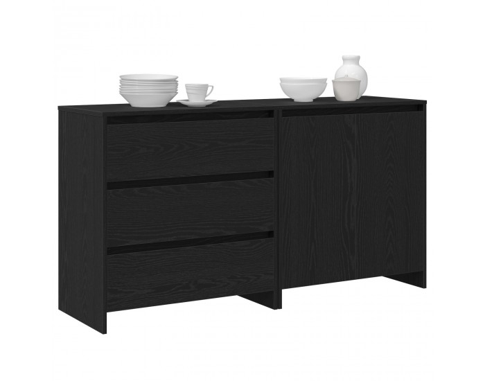 Sonata H 2-Частни Странични Маси в Черен Дъб Инженерна Дървесина