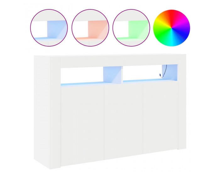 Sonata H Бял Съборд Бял Инженерна дървесина 116 x 30 x 75 см Съвременен