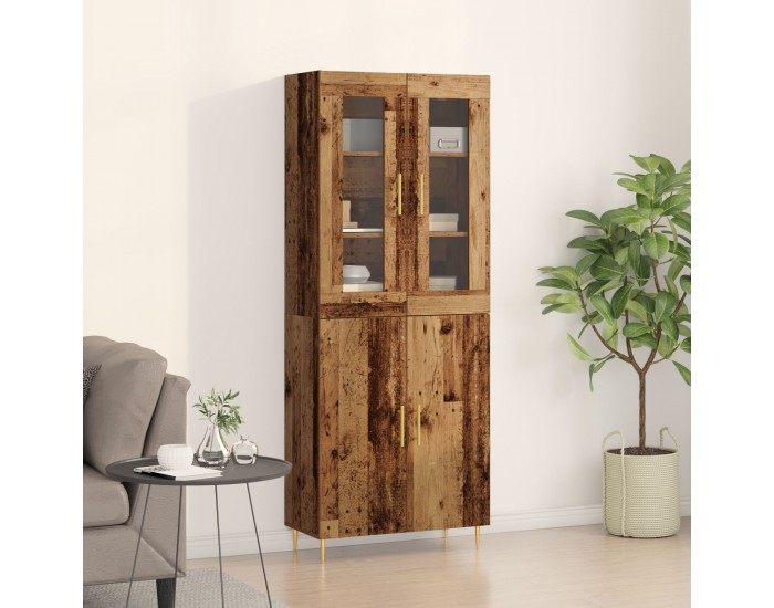 Sonata H Висок кабинет стара дървесина 69.5x34x180 см Инженерна дървесина