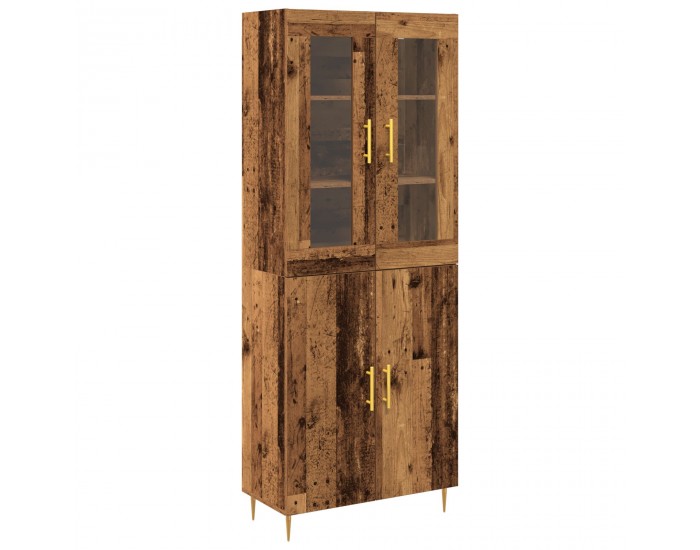 Sonata H Висок кабинет стара дървесина 69.5x34x180 см Инженерна дървесина